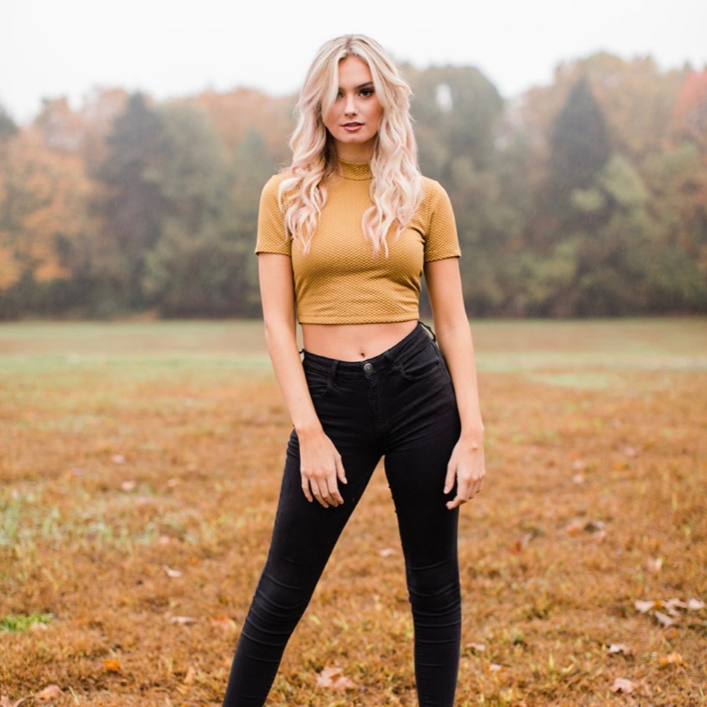 Mustard Yellow Urban Outfitters Crop top